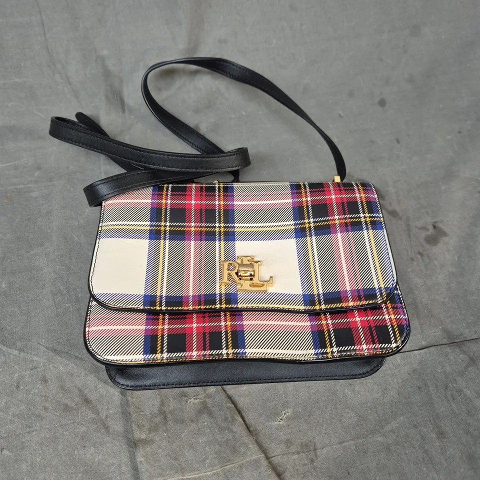 RALPH LAUREN RL PLAID SHOULDER BAG