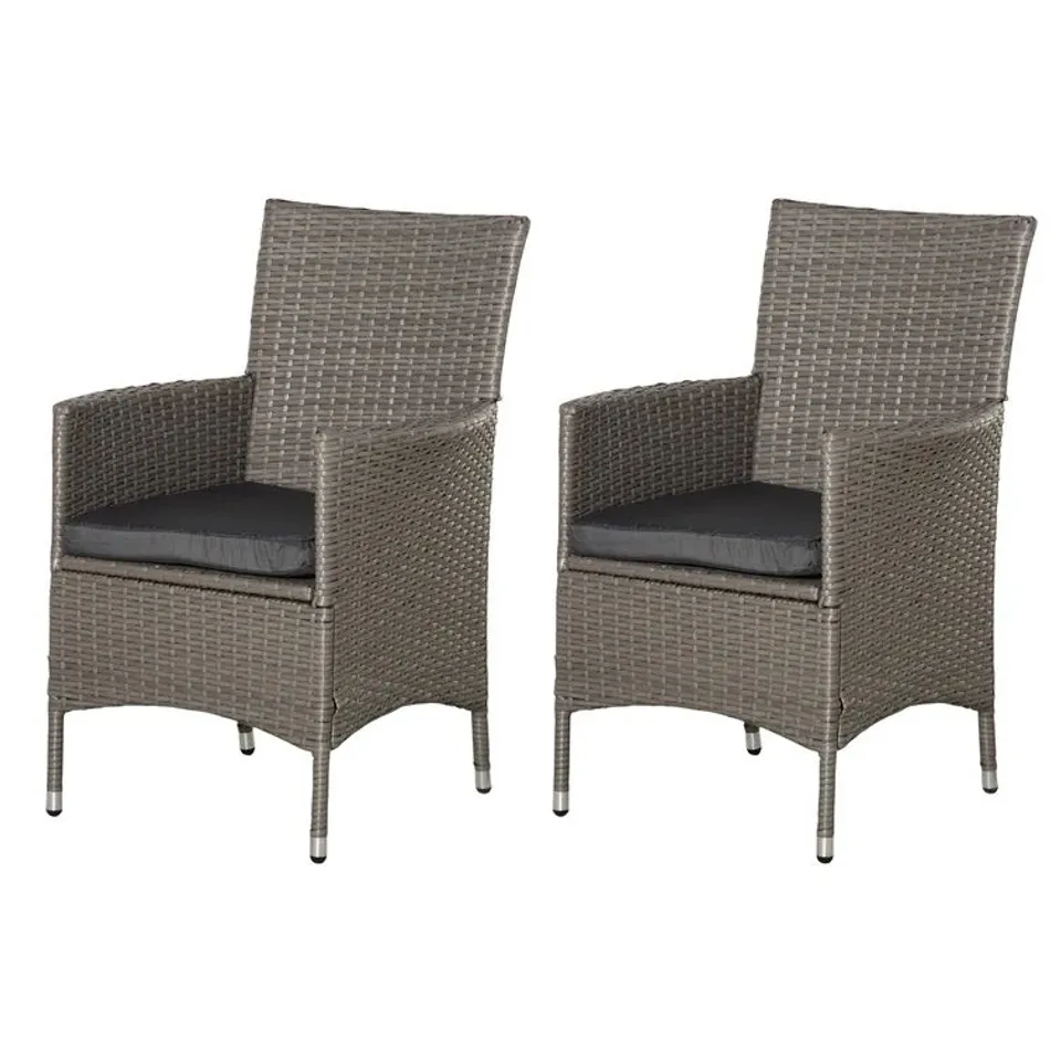 SET OF 2 PE RATTAN DINING CHAIRS (1 BOX)