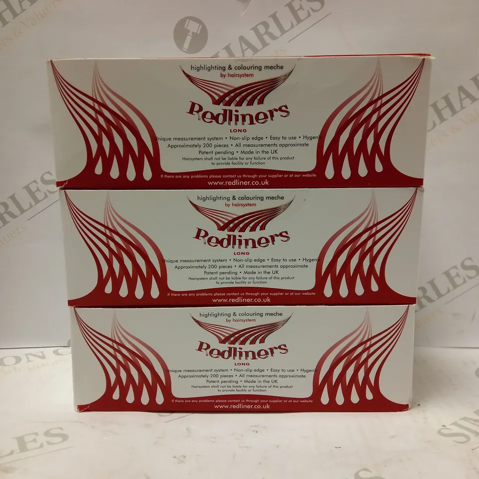 LOT OF 3 X APPROX 200 REDLINERS HAIR MECHE - LONG 