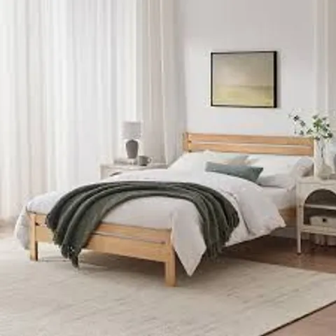 BOXED DECLAN KING SIZE BED FRAME - NATURAL OAK EFFECT (2 BOXES)