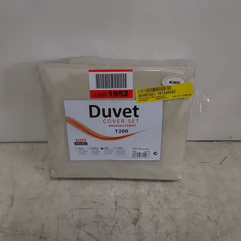 BAGGED PLAIN MICROFIBRE 200 TC REVERSIBLE DUVET COVER SET // SIZE: KING