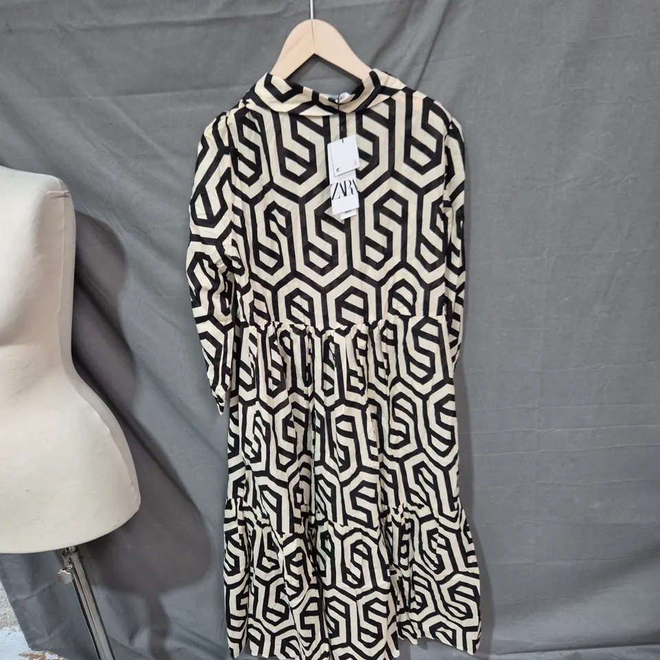 ZARA ZEBRA PRINT MIDI DRESS – WOMEN'S, SIZE L