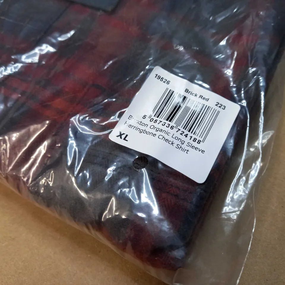 PACKAGED WEIRD FISH BROXTON LOG SLEEVE HERRINGBONE CHECK SHIRT - XL