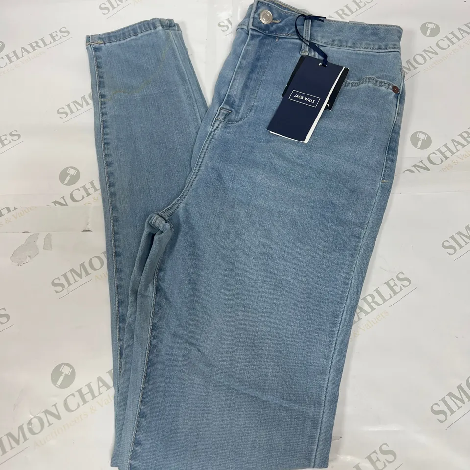 JACK WILLS TONI HIGH RISE SKINNY JEANS IN LIGHT WASH BLUE SIZE 30
