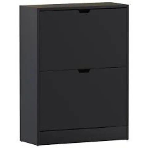 BOXED VIDA 2 DRAWER SHOE CABINET - BLACK (1 BOX)