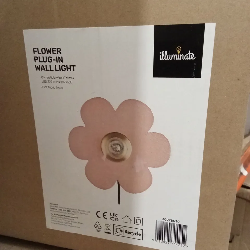 BOXED ILLUMINATE FLOWER PLUG-IN WALL LIGHT
