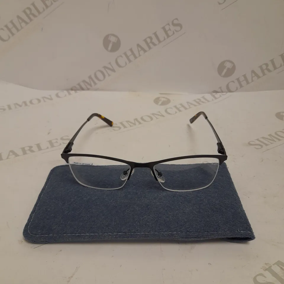 ELISE MATTE BLACK SEMI-RIMLESS PRESCRIPTION GLASSES 