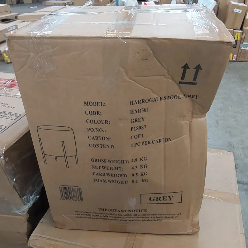 BOXED HARROGATE STOOL - GREY 