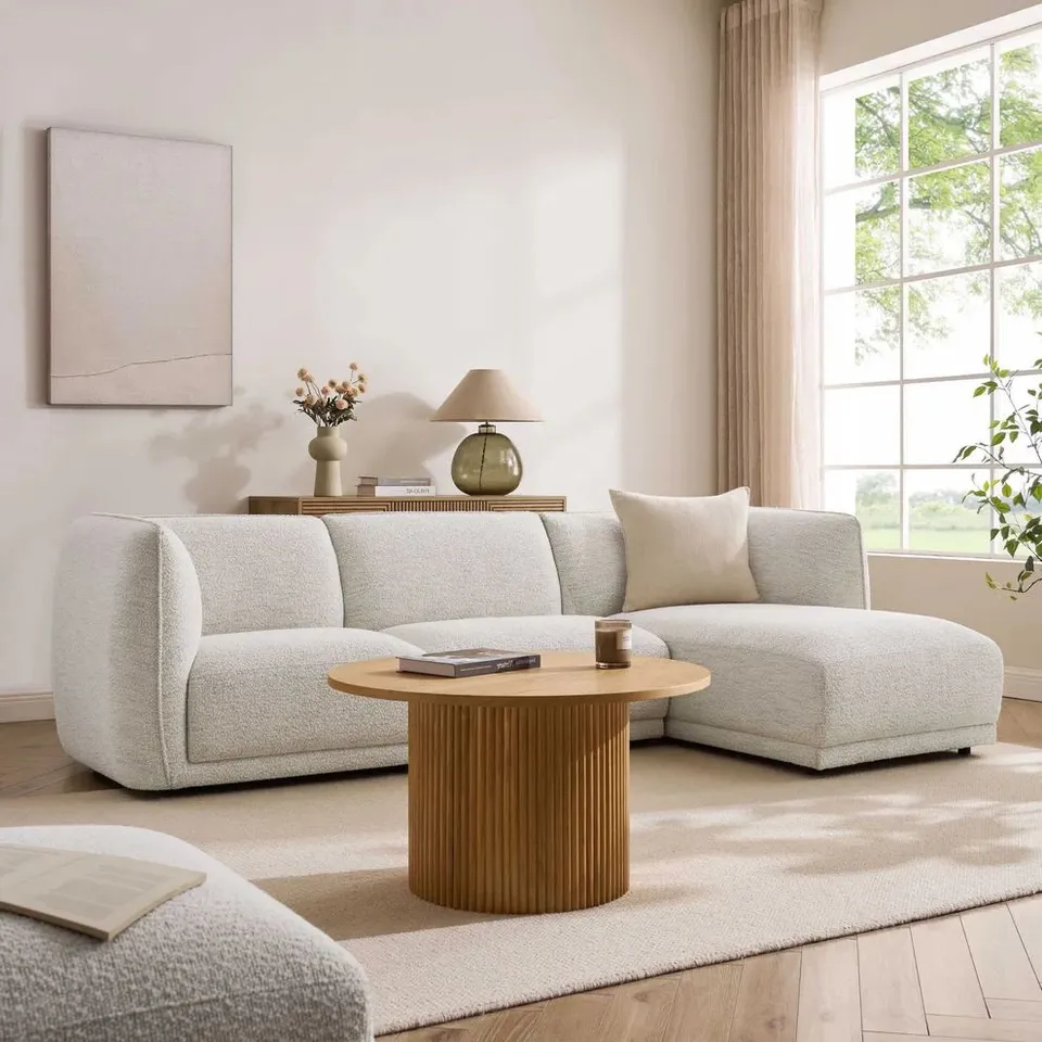 BOXED DUSK PORTO RIGHT HAND MODULAR CHAISE - BOUCLE IVORY (3 BOXES)