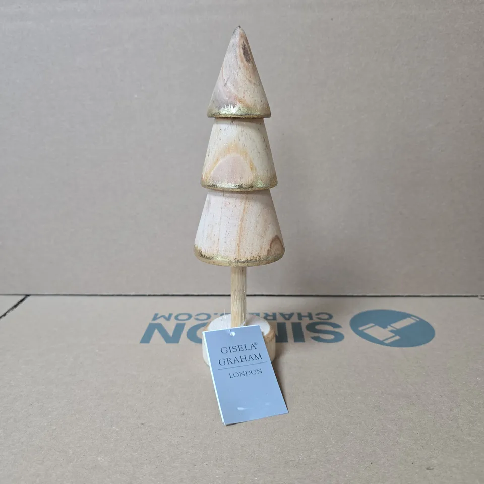 6 X GISELA GRAHAM WOODEN FESTIVE ORNAMENTS BOXED