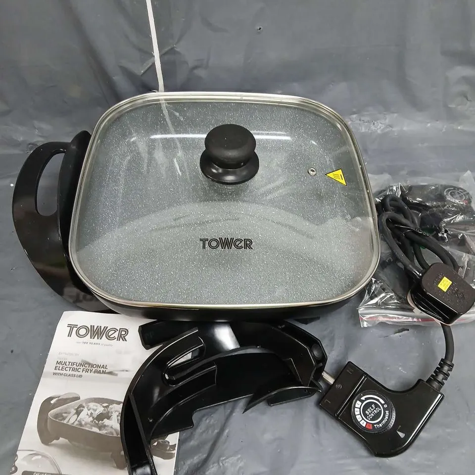 TOWER 1500W MULTIFUNCTIONAL ELECTRIC FRY PAN WITH GLASS LID - COLLECTION LID