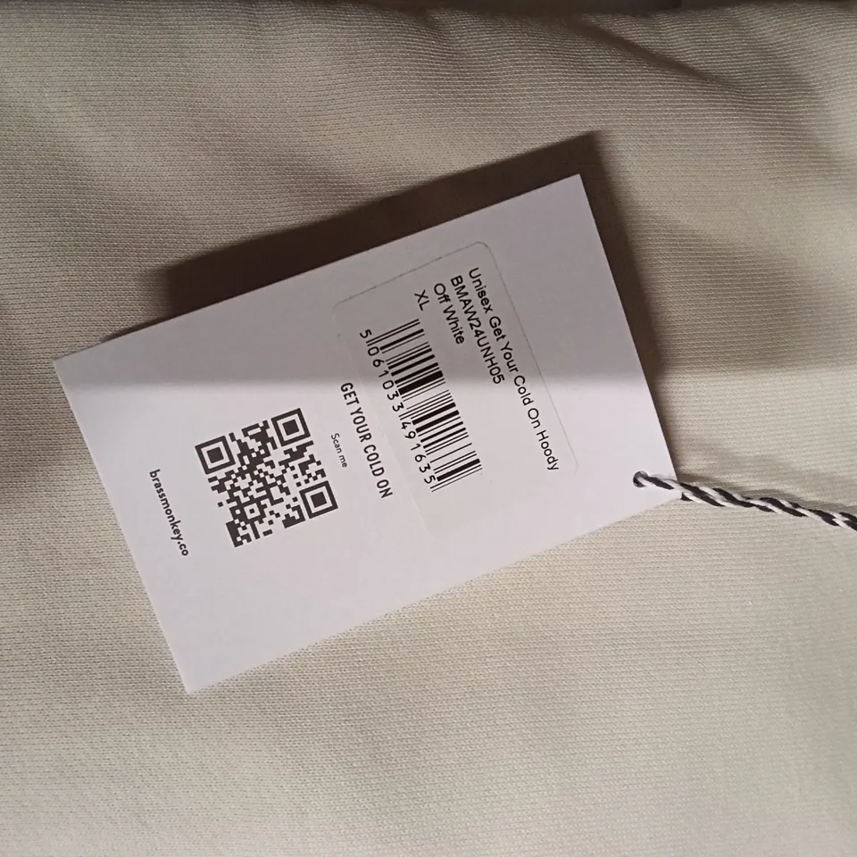BOX OF BRASS MONKEY HOODIES - OFF WHITE XL APPROXIMATELY 14