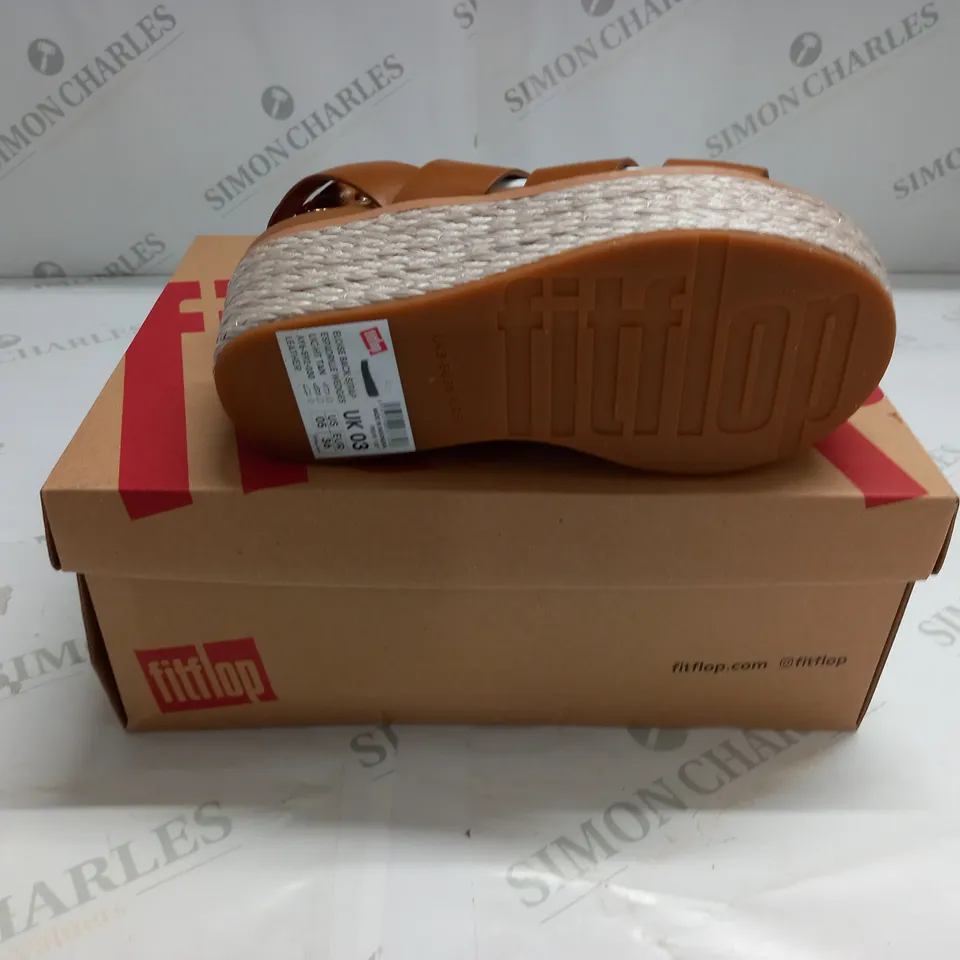 FITFLOP ELOISE BACK STRAP ESPADRILLE WEDGES SIZE 3