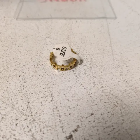 BOHO MOON GOLD-TONE STAR RING – SIZE 6 (UK)