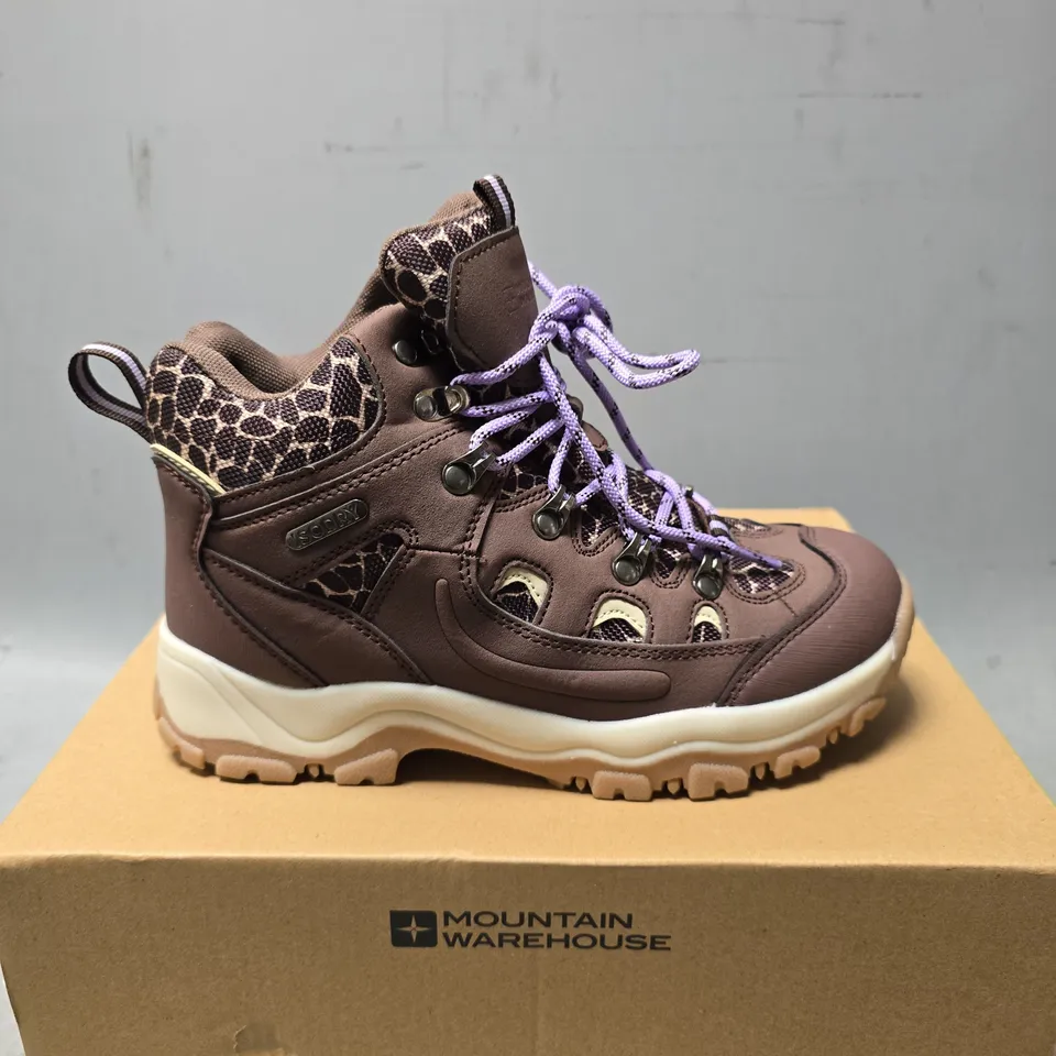 BOXED MOUNTAIN WAREHOUSE ADVENTURER WOMENS WATERPROOF PRINTED WALKING BOOT - UK 4 