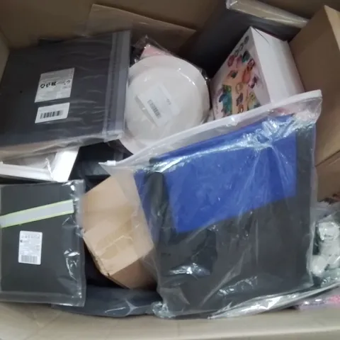PALLET CONTAINING VARIOUS ASSORTED HOUSEHOLD ITEMS TO INCLUDE: PHOTO ALBUMS, PART BANNERS, PHONE CASES ETC.