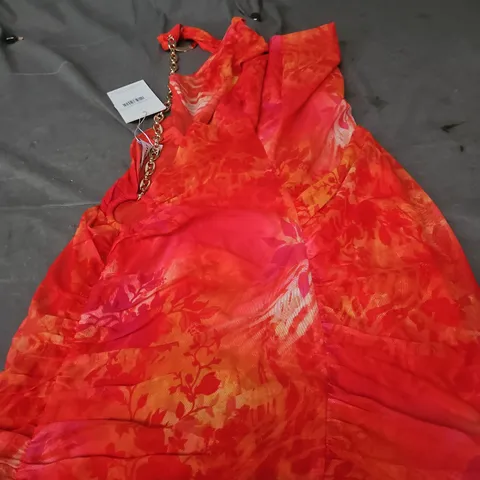 SHANT TROPICANA MINI DRESS - RED/ORANGE FLORAL, EXCLUSIVE PIECE (OUTCAST) SMALL