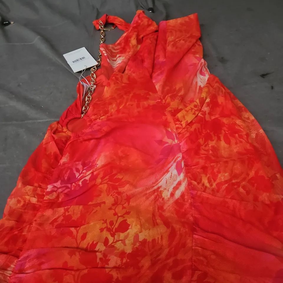 SHANT TROPICANA MINI DRESS - RED/ORANGE FLORAL, EXCLUSIVE PIECE (OUTCAST) SMALL