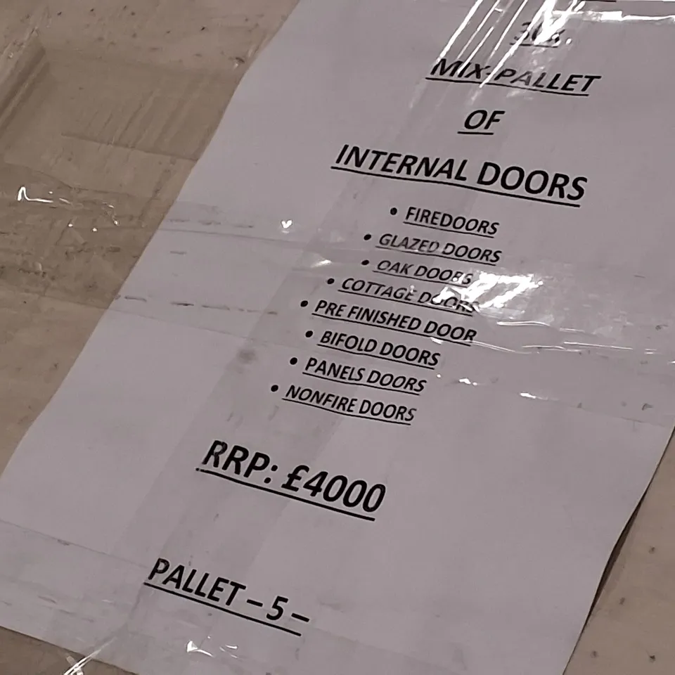 PALLET CONTAINING APPROXIMATELY 30 ASSORTED INTERNAL DOORS