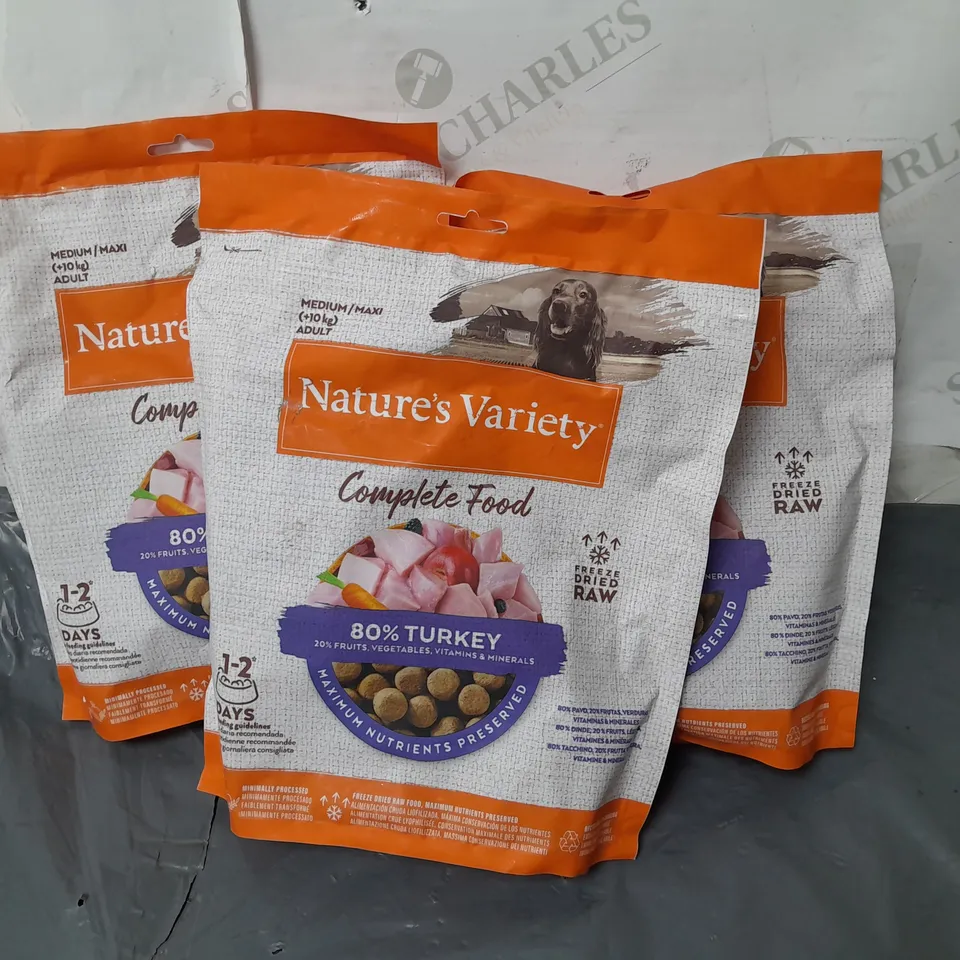 LOT OF 3 NATURES VARIETY 250G COMPLETE FOOD - MEDIUM +10KG ADULT