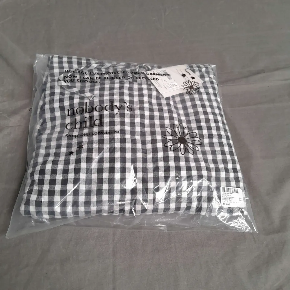 SEALED NOBODYS CHILD ROCHELLE MIDI DRESS BLACK AND WHITE GINGHAM CHECK - UK 8
