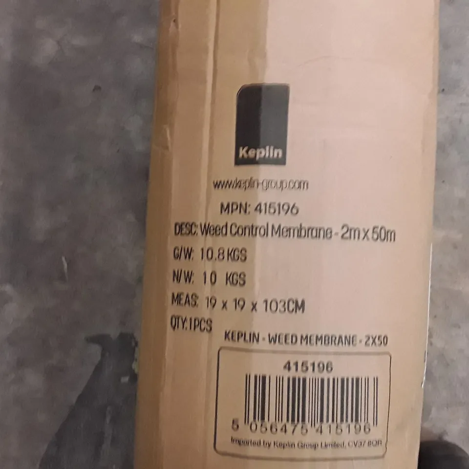 BOXED KEPLIN WEED CONTROL MEMBRANE 2M X 25M