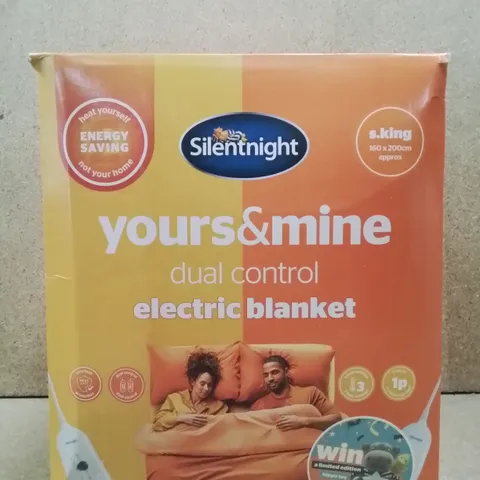 BOXED SILENTNIGHT YOURS&MINE DUAL CONTROL ELECTRIC BLANKET