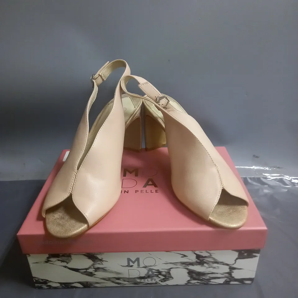 MODA IN PELLE CHRISSI LEATHER PEEP TOE SLINGBACK SANDALS NUDE SIZE EU 40