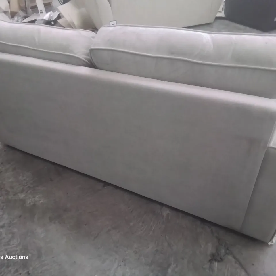 DESIGNER TWO SEATER SOFA SILVER FABRIC
