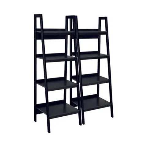BOXED LAWRENCE 4 SHELF LADDER BOOKCASE BLACK