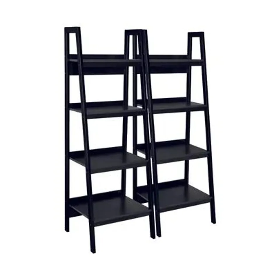 BOXED LAWRENCE 4 SHELF LADDER BOOKCASE BLACK