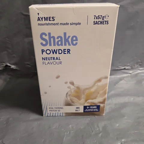 BOXED AYMES NUTRITION SHAKE POWDER IN NEUTRAL FLAVOUR 7X57G