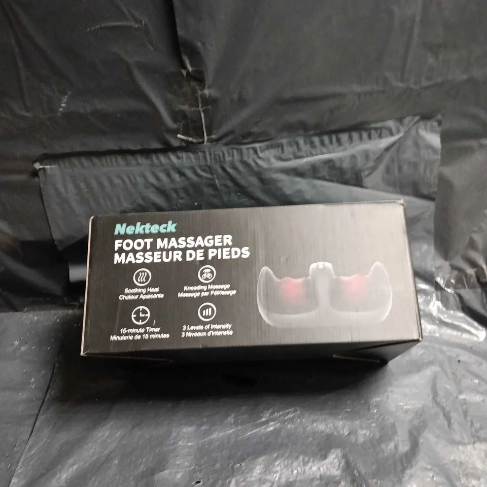 NEKTECK FOOT MASSAGER – SOOTHING HEAT, KNEADING MASSAGE, 3 LEVELS OF INTENSITY, 15-MIN TIMER