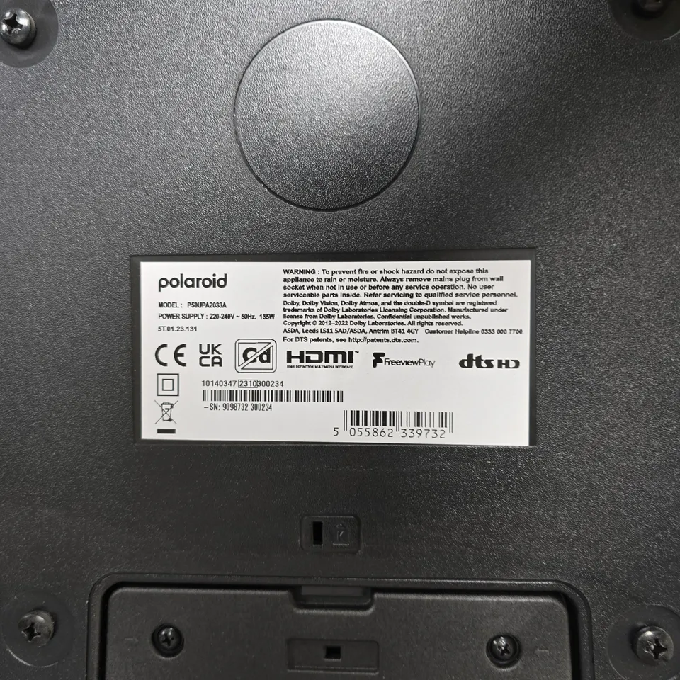 POLAROID LED TELEVISION – 50-INCH CLASS WITH FREEVIEW PLAY 