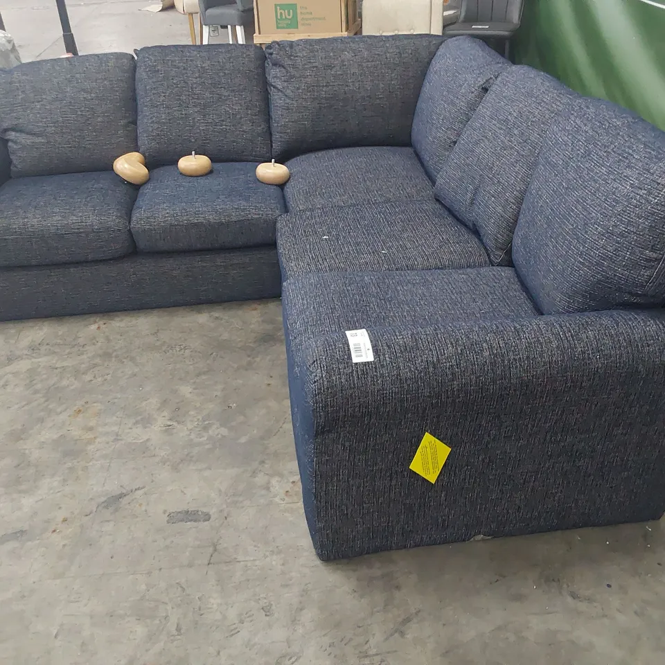 DESIGNER CORNER GROUP BLUE/SILVER FABRIC 