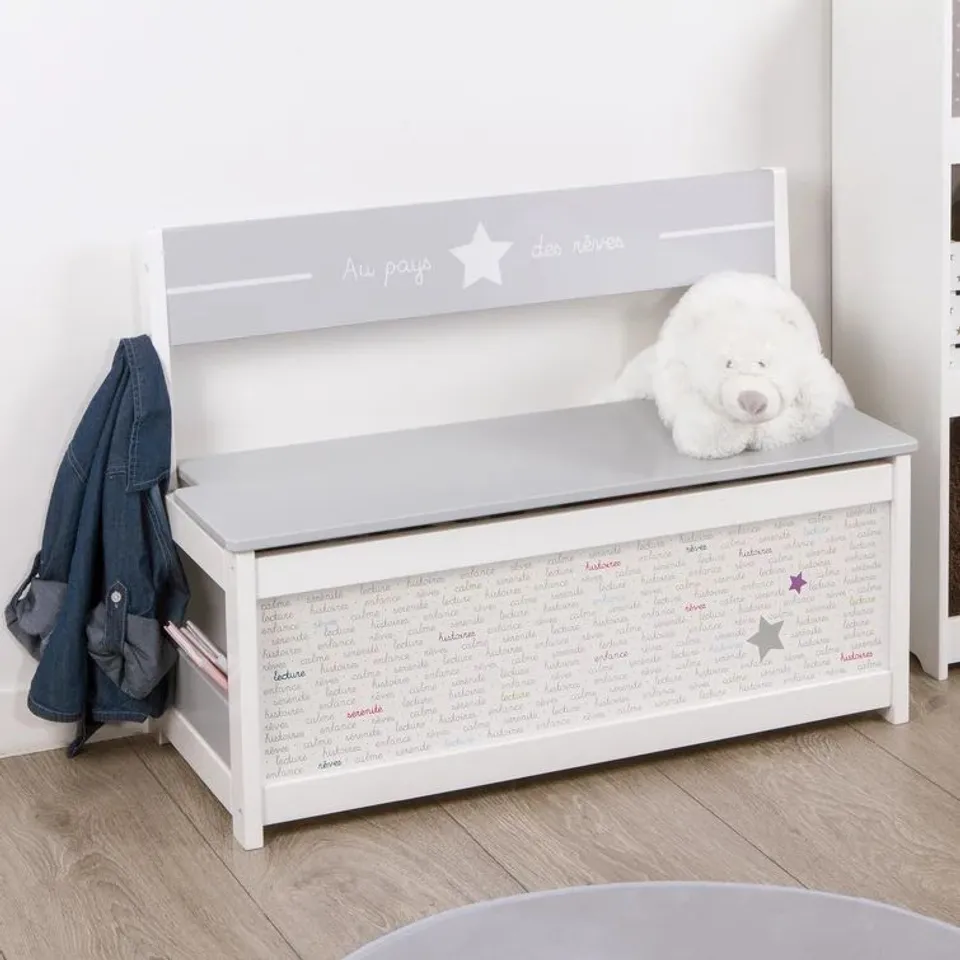SINGER TOY STORAGE BENCH WHITE