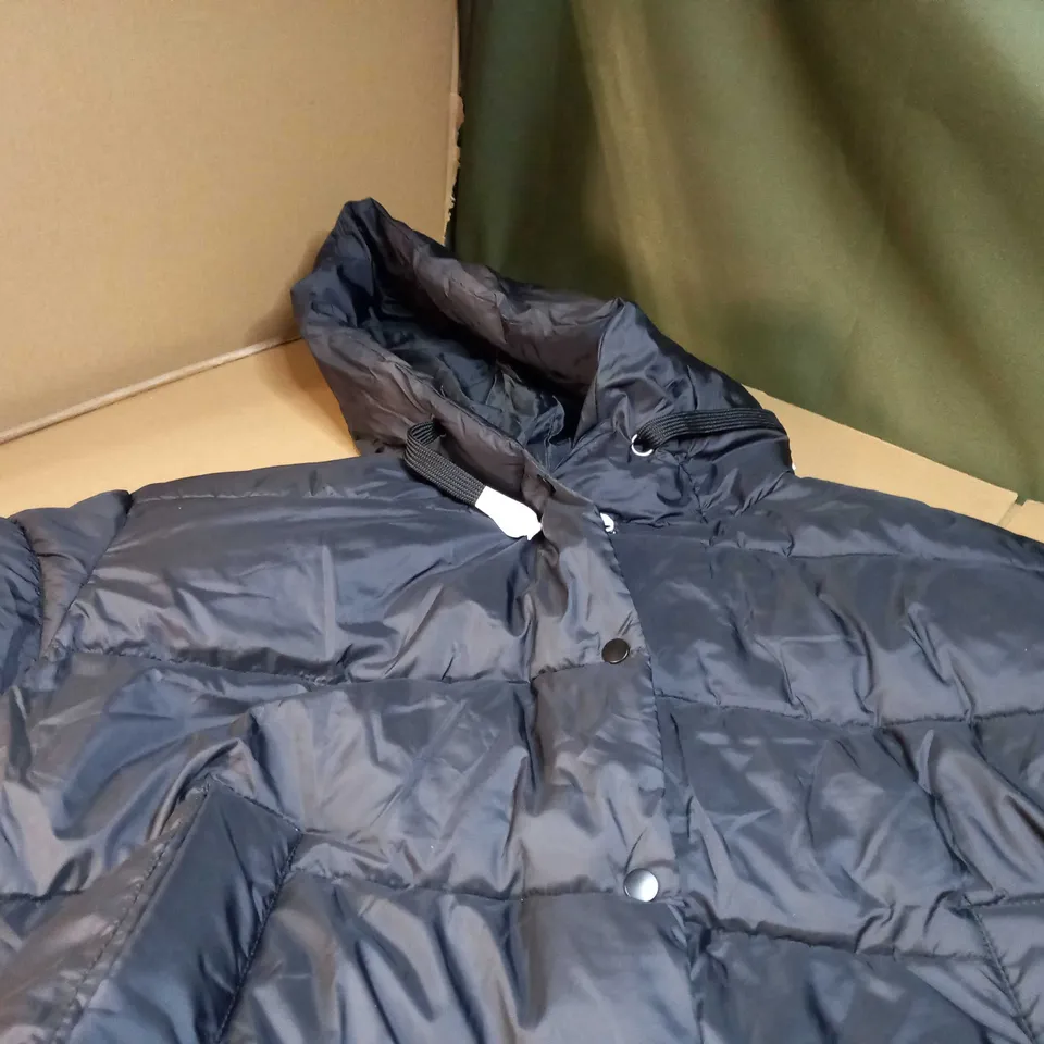 VERA MODA BLACK PADDED/HOODED COAT - SIZE 20