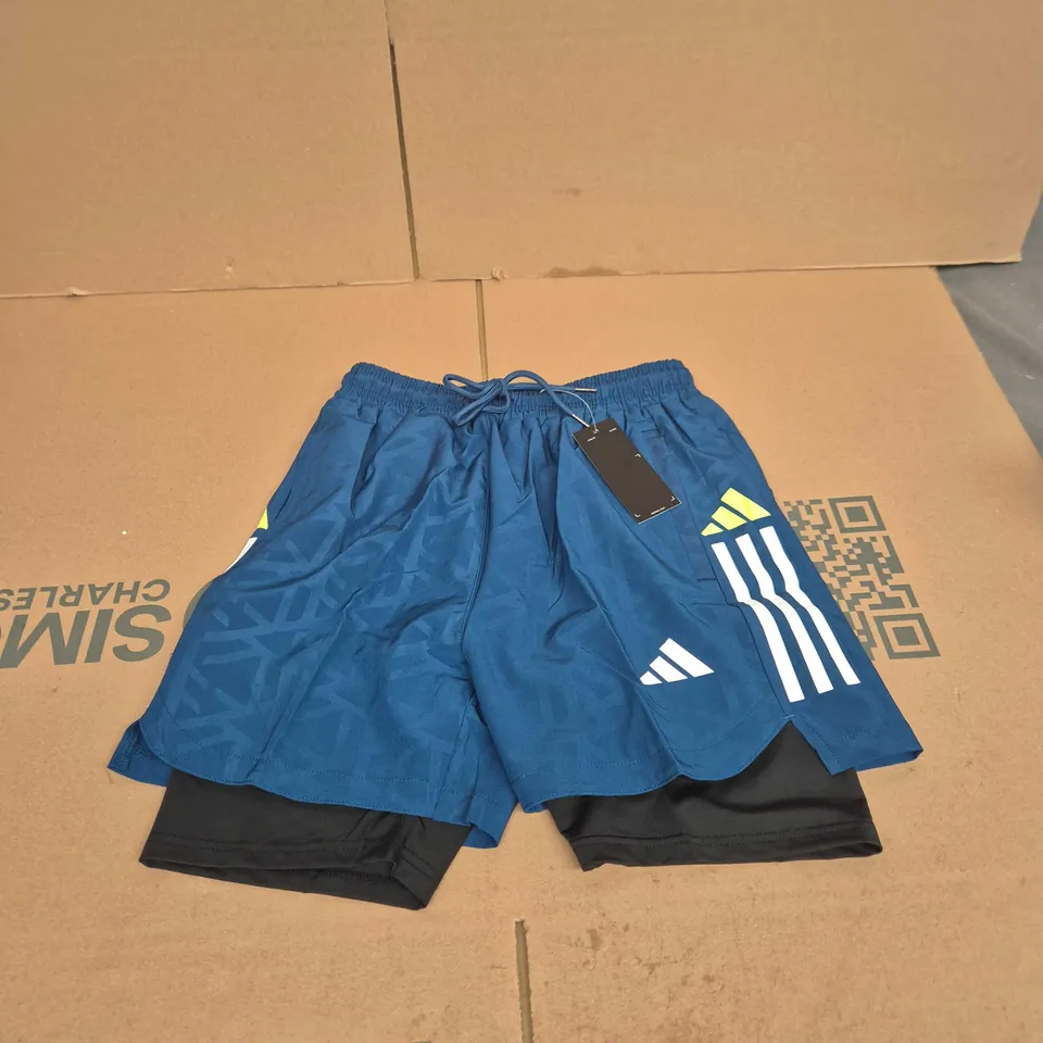 ADIDAS MEN’S SLIM FIT TRAINING SHORTS – BLUE MEDIUM