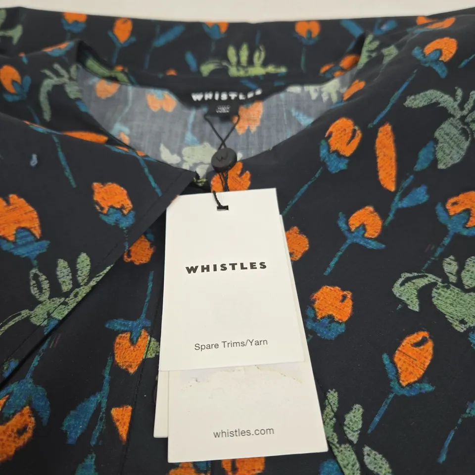WHISTLES TULIPS PRINT COLLAR TOP UK 12 TAGGED