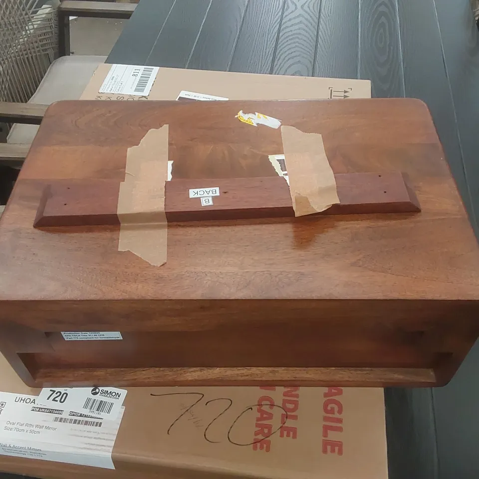 DAVYEN SOLID WOOD RECTANGULAR FLOATING NIGHTSTAND BEDSIDE TABLE COLOUR:WALNUT