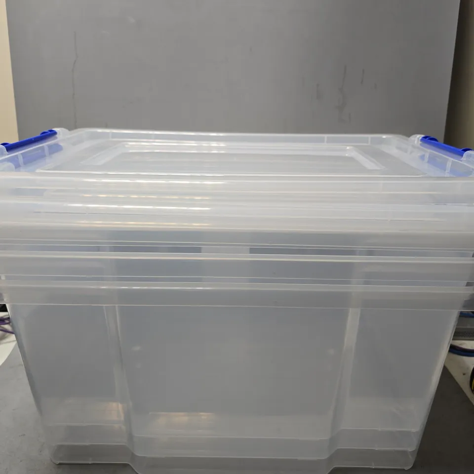 SET OF 3 KLASS 50L CLEAR PLASTIC STORAGE CONTAINERS 
