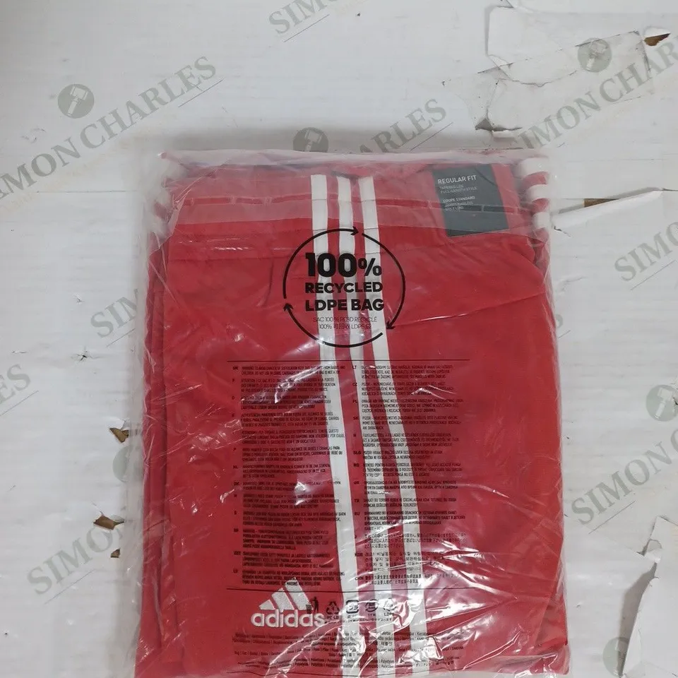 ADIDAS REGULAR FIT 3 STRIPE TRACKSUIT IN RED SIZE M