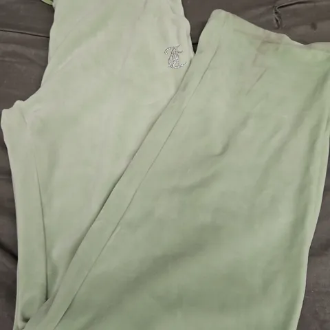 JUICY COUTURE VELVET TROUSERS, GREEN - UK SIZE M 