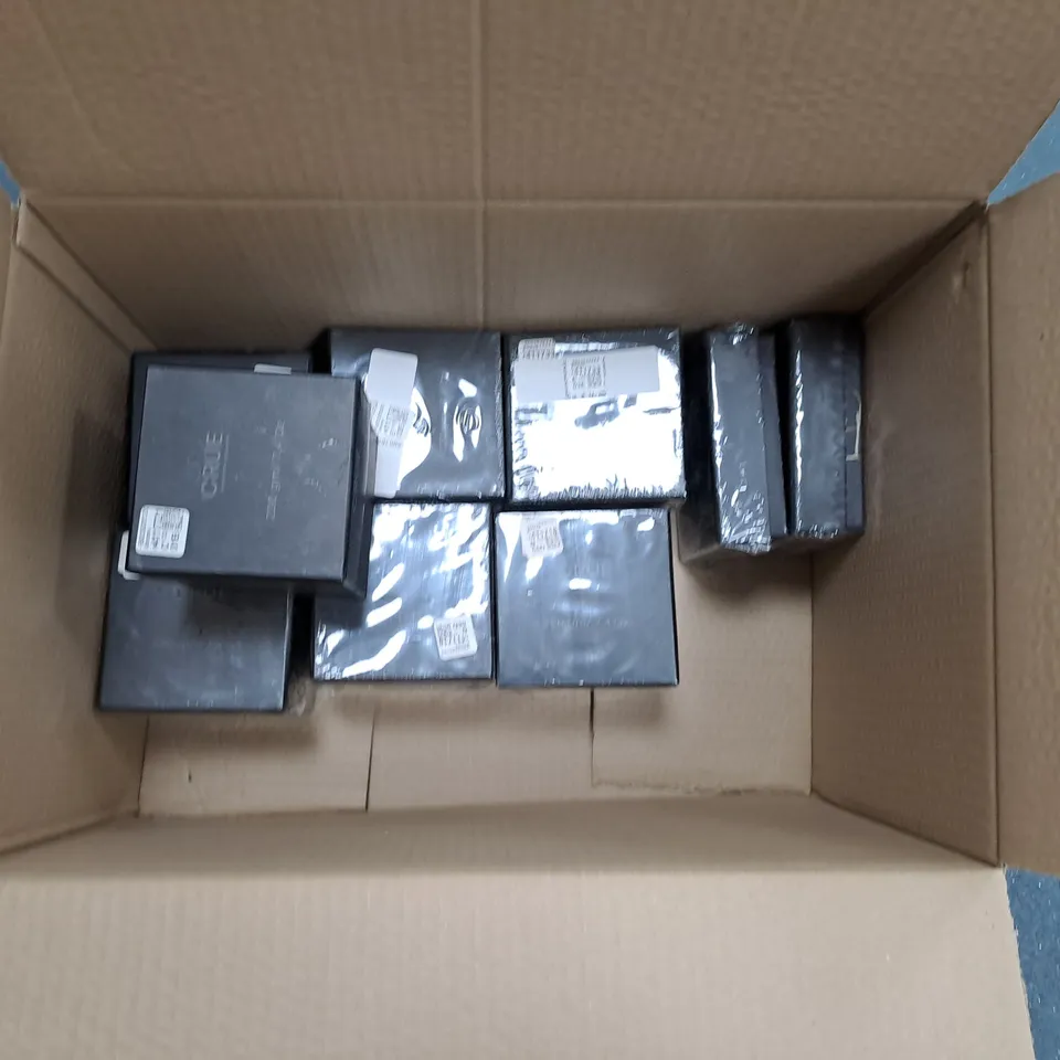 BOX OF APPROXIMATELY 10 CRUE BATH AND BODY PRODUCTS TO INCLUDE COLD PRESSED SOAP, FACE MASK AND BATH BOMB