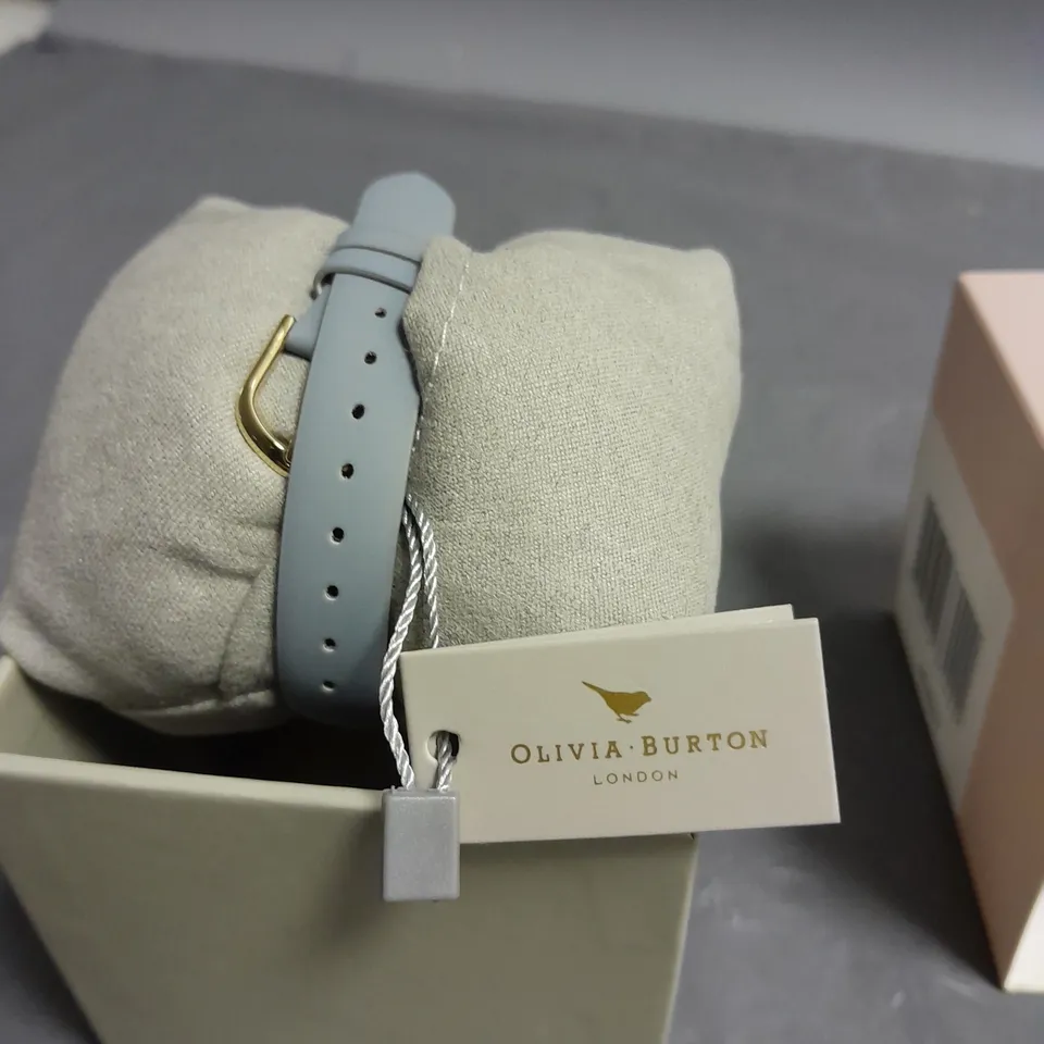 BOXED OLIVIA BURTON CELESTIAL MOON DIAL WATCH WITH LEATHER STRAP