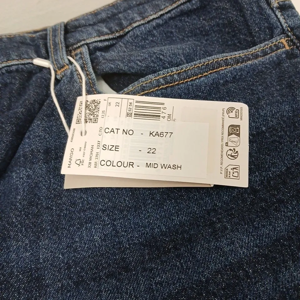 MANGO JEANS – WOMEN'S MID WASH, UK SIZE 22