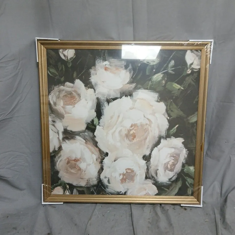 FRAMED CANVAS TRADITION FLORAL PRINT 60X60CM
