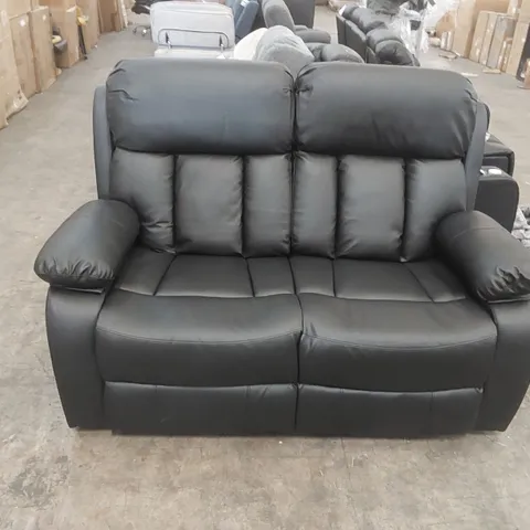 QUALITY DESIGNER FAUX LEATHER MANUAL RECLINER SOFA