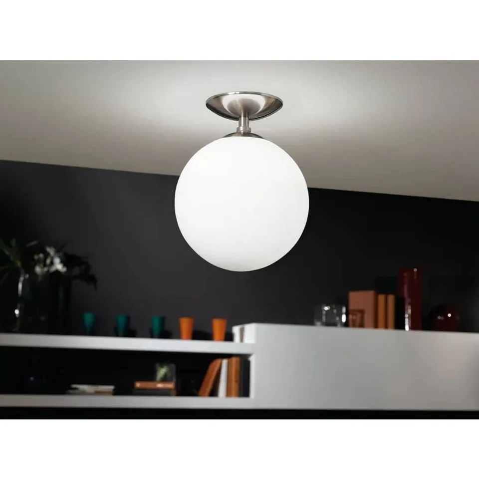 BOXED EGLO 91589 RONDO OPAL & NICKEL MATT CEILING LIGHT