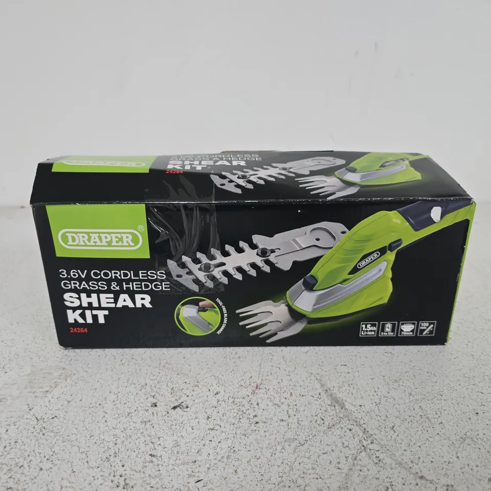 BOXED DRAPER 3.6V CORDLESS GRASS & HEDGE SHEAR KIT